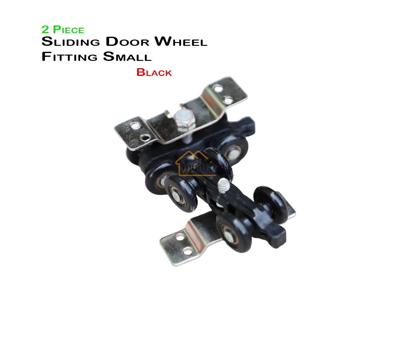 2-Pcs Sliding Door Wheel Fitting Small Black